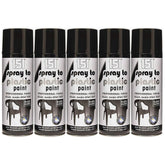5X 151 Spray To Plastic Paint Black Gloss 400ml Spray Paint